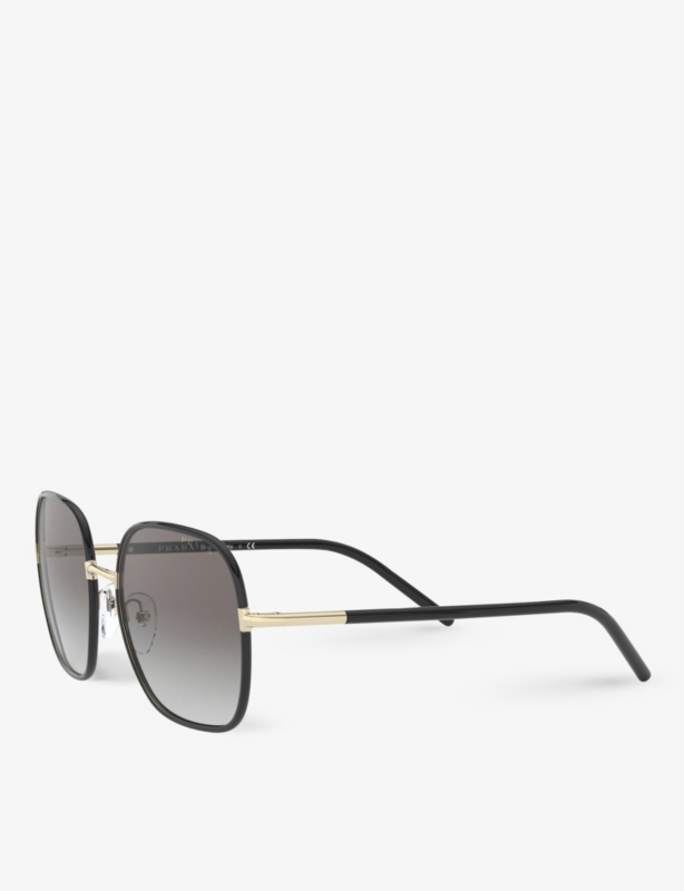 PR 67XS 58 rectangle-frame metal sunglasses