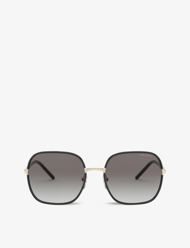 PR 67XS 58 rectangle-frame metal sunglasses