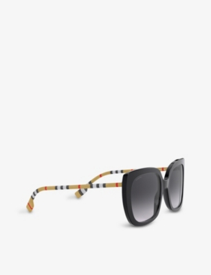 Burberry Womens Be4323 Square-frame Sunglasses Black In Black