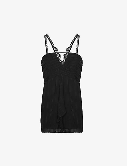 REISS: Adalyn lace-trimmed chiffon cami