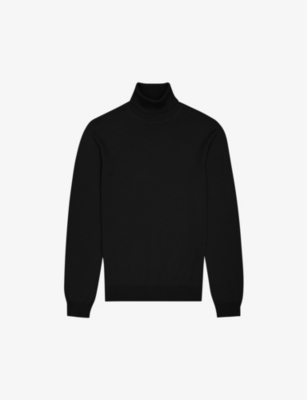 Reiss Caine Wool Turtleneck Sweater In Black