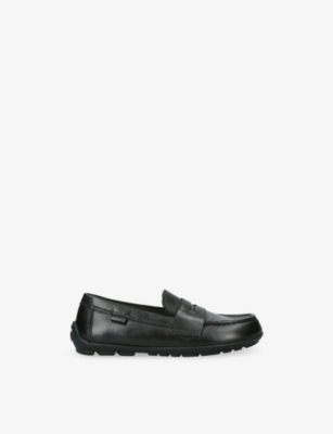 Geox Black Kids' New Fast Boy Leather Shoes Eur 31 / 12.5 Uk