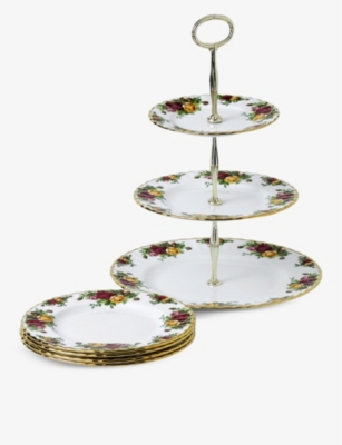 ROYAL ALBERT: Old Country Roses 5-piece cake server set