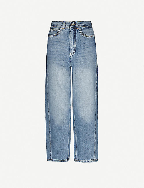 WHISTLES: Barrel straight-leg high-rise jeans