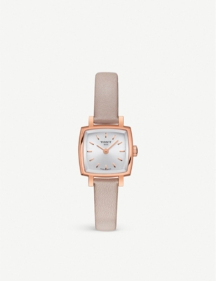 TISSOT T0581093603100 Lovely Sqaure stainless steel and leather