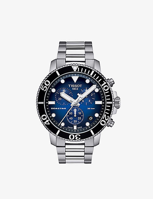 TISSOT: T1204171104101 Seastar 1000 stainless-steel chronograph watch