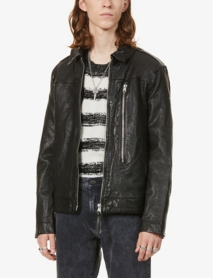 all saints leather shirt