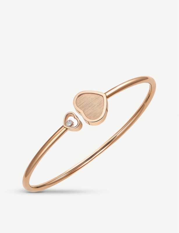 Chopard x 007 Happy Hearts Golden Hearts 18ct rose-gold and 0.19ct white-diamond bangle
