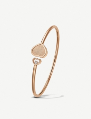 CHOPARD: Chopard x 007 Happy Hearts Golden Hearts 18ct rose-gold and 0.19ct white-diamond bangle