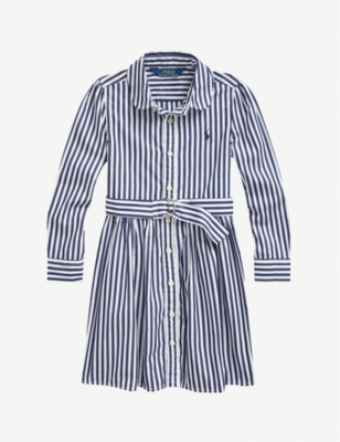 ralph lauren striped cotton shirtdress