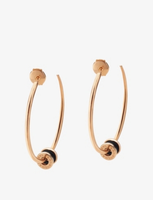 Bvlgari B Zero1 18ct Rose Gold And Ceramic Hoop Earrings Selfridges Com