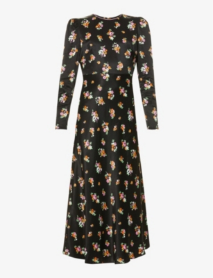 Floral Print Satin Dress