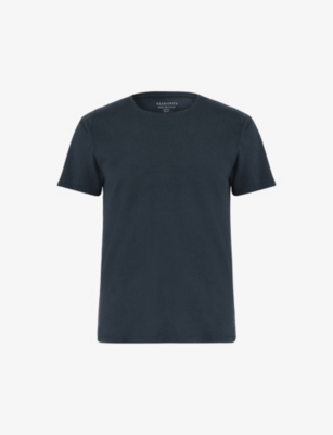 Allsaints Mens Cadet Blue Bodega Stretch-cotton Jersey T-shirt