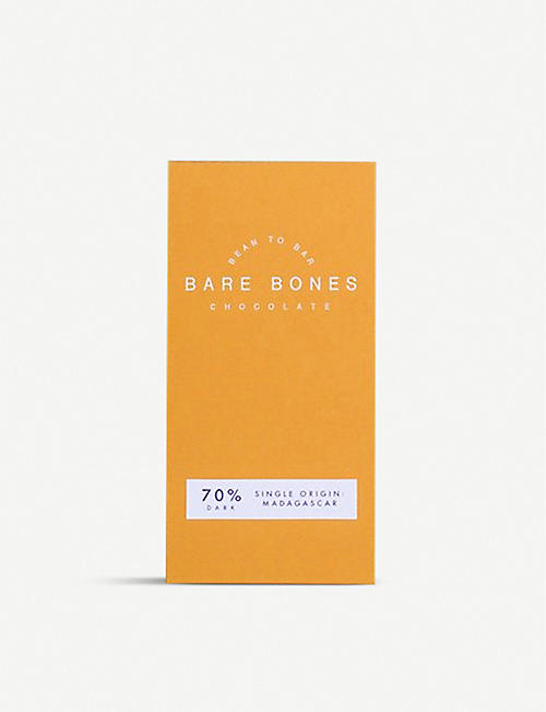 CHOCOLATE: Bare Bones Madagascar 70% dark chocolate bar 70g