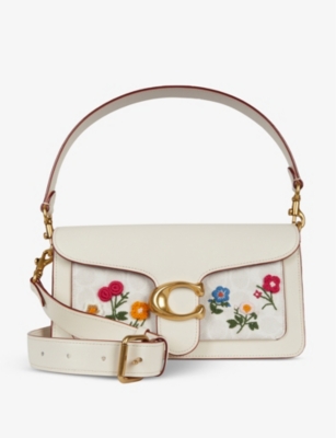 embroidered leather bag