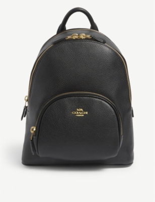 black pebbled leather backpack