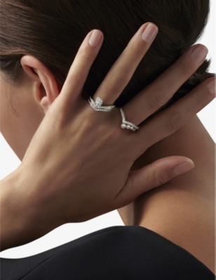 CHAUMET: Josphine Aigrette 18ct white-gold and pearl ring