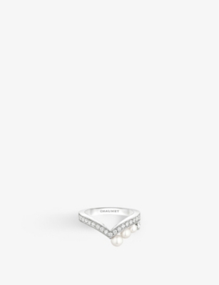 CHAUMET: Josphine Aigrette 18ct white-gold and pearl ring