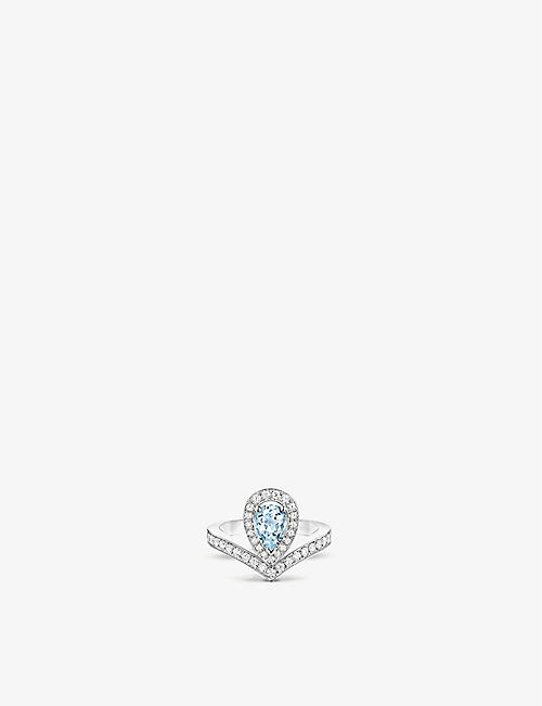 CHAUMET: Joséphine Aigrette 18ct white-gold, aquamarine and diamond ring