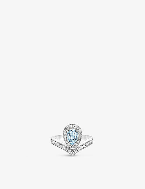 CHAUMET: Joséphine Aigrette 18ct white-gold, aquamarine and diamond ring