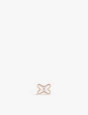 CHAUMET: Jeux de Liens 18ct rose-gold, 0.005ct diamond and mother-of-pearl single earring