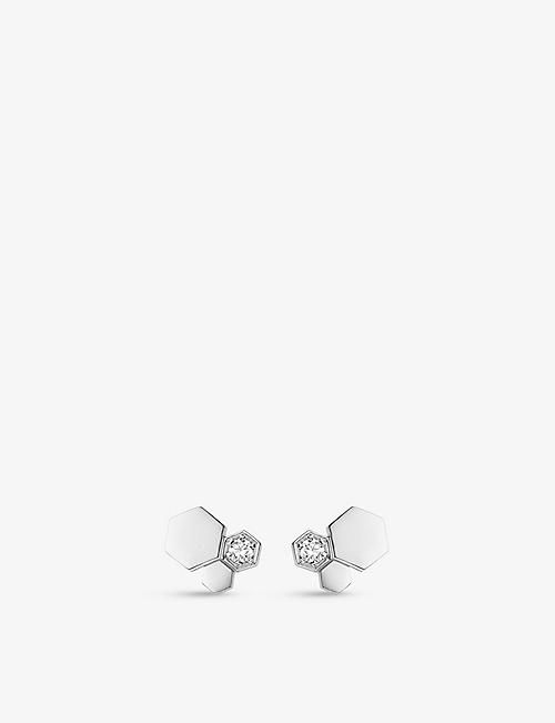 CHAUMET: Bee My Love 18ct white-gold and diamond earrings