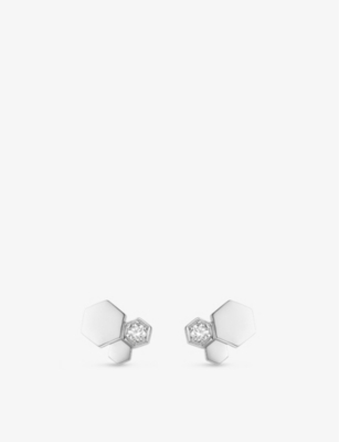 CHAUMET: Bee My Love 18ct white-gold and diamond earrings