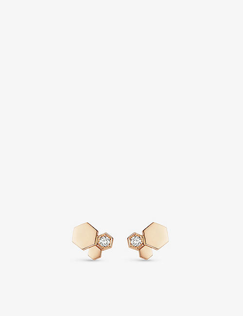 CHAUMET: Bee My Love 18ct rose-gold and diamond earrings