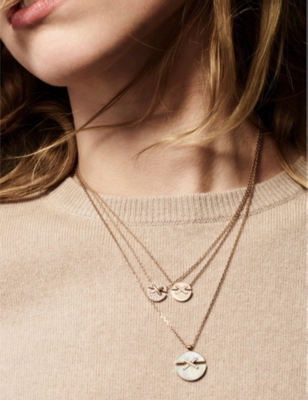 CHAUMET: Jeux de Liens Harmony small 18ct rose-gold and 0.32ct brilliant-cut diamond pendant necklace