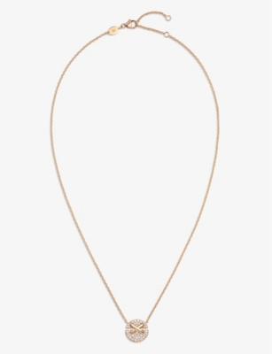 CHAUMET: Jeux de Liens Harmony small 18ct rose-gold and 0.32ct brilliant-cut diamond pendant necklace