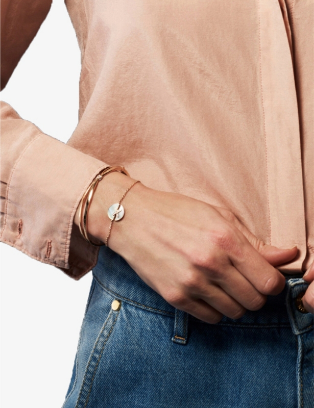 Jeux de Liens Harmony 18ct rose-gold, 0.06ct diamond and mother-of-pearl bracelet