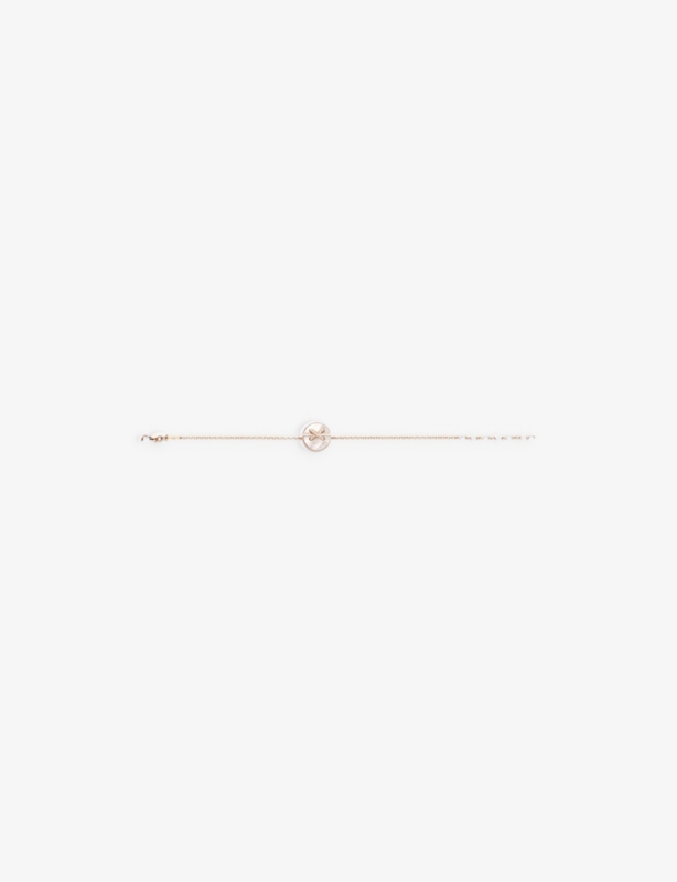 Jeux de Liens Harmony 18ct rose-gold, 0.06ct diamond and mother-of-pearl bracelet