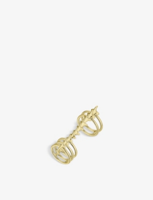 SHAUN LEANE: Serpent Trace yellow gold-plated vermeil sterling silver ring