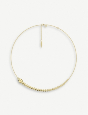 SHAUN LEANE: Serpent Trace yellow gold-plated vermeil sterling silver necklace