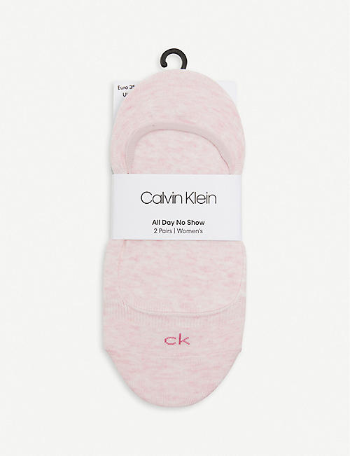 CALVIN KLEIN: Logo-embroidered cotton-blend socks pack of two