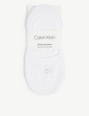 CALVIN KLEIN: Crystal logo-embellished cotton-blend no-show socks