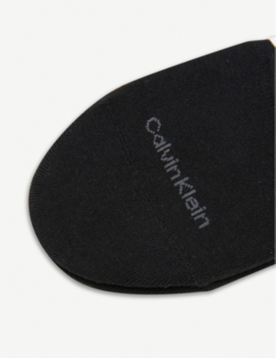 CALVIN KLEIN: No-show cotton-blend socks pack of two