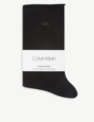CALVIN KLEIN: Logo-print cotton-blend socks pack of two