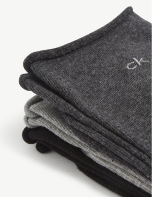 CALVIN KLEIN: Logo-print cotton-blend socks pack of two