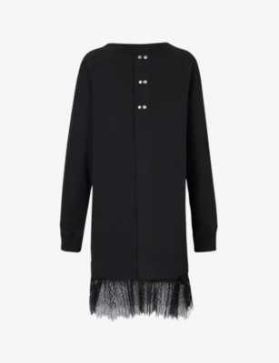all saints lace trim sweatshirt dress smALLSAINTS Black Lee Lace Sweat Dress 10-11 Years (140-146cm) Girls