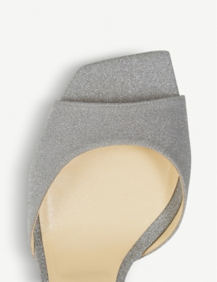 JIMMY CHOO REON 65 SLINGBACK GLITTER-WOVEN COURTS