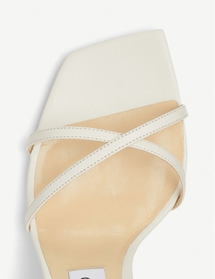 JIMMY CHOO METZ CHAIN-EMBELLISHED LEATHER HEELED SANDALS