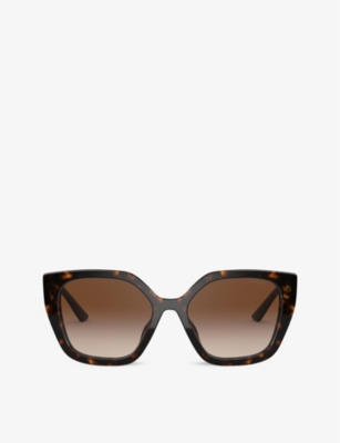 Shop Prada Womens  Pr 24xs Rectangle-frame Sunglasses In Brown