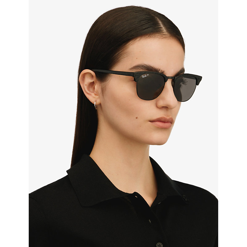 Shop Ray Ban Ray-ban Men's Black Rb 3016 Clubmaster Acetate Sunglasses