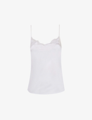 AGENT PROVOCATEUR: Amelea lace-trim stretch-silk camisole