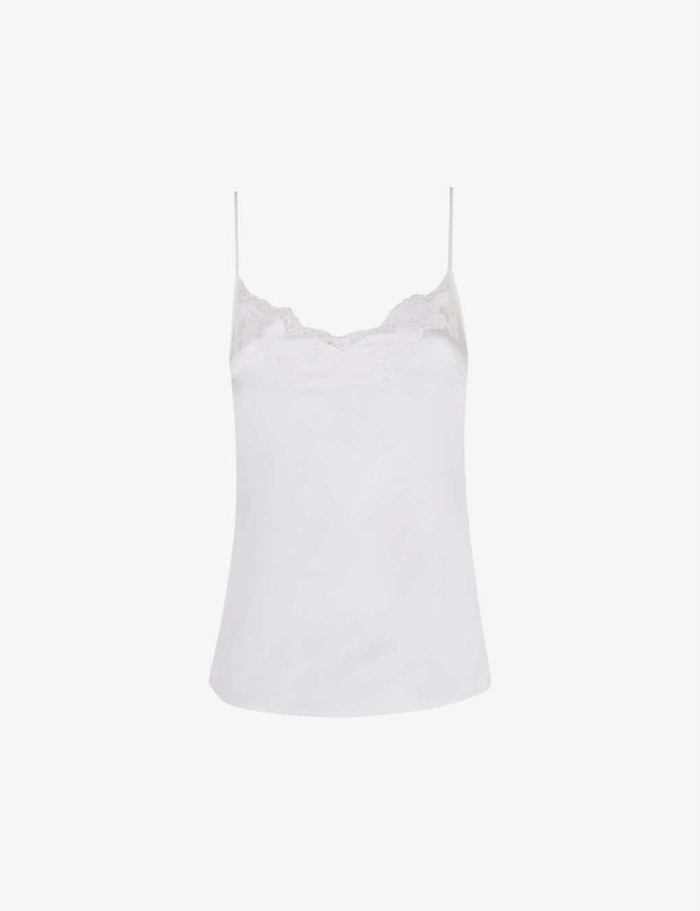 Shop Agent Provocateur Women's Ivory Amelea Lace-trim Stretch-silk Camisole In Ivory (cream)