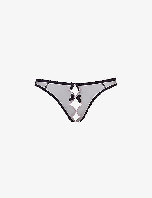 AGENT PROVOCATEUR: Lorna Ouvert mid-rise mesh thong