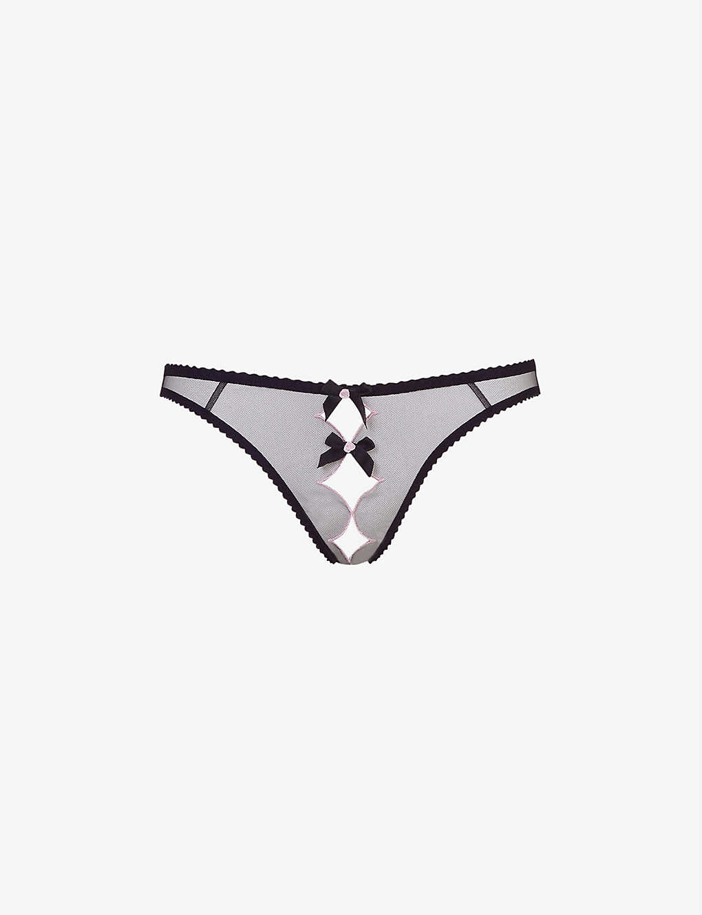 Agent Provocateur Lorna Ouvert Mid-rise Mesh Thong In Black