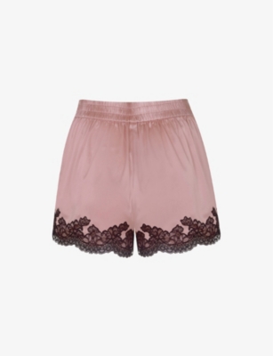 Shop Agent Provocateur Womens Pink Amelea Stretch-silk Pyjama Shorts