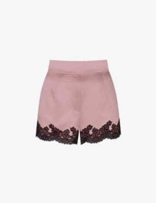 Agent Provocateur Amelea Stretch-silk Pyjama Shorts In Pink